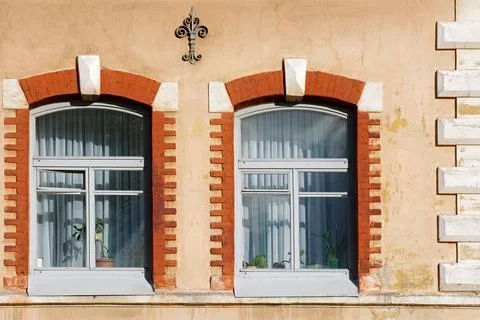 Two arched windows. Stock Photos