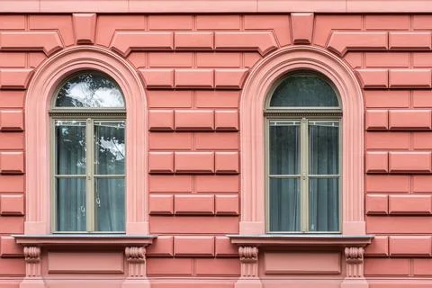 Two arched windows. Stock Photos