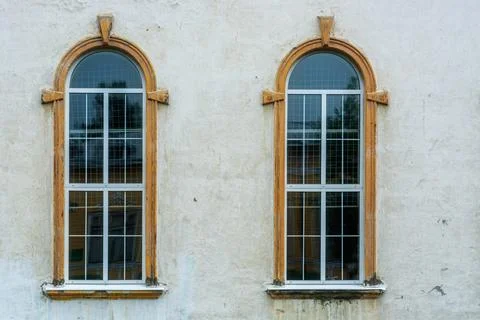 Two arched windows. Stock Photos