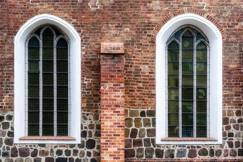 Two arched windows. Stock Photos