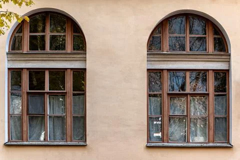 Two arched windows. Stock Photos