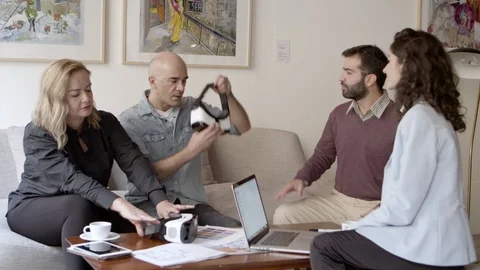 Two architects talking with clients in office Stock-Footage 121004071