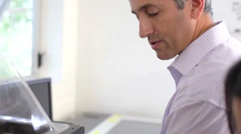 Two Architects Using 3D Printer To Make Models For Project Stock Footage 40433453