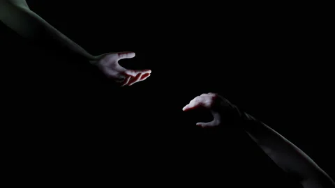 Two arm helping hand reaching out and connect Video stock 150063383