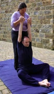 Two arm stretch Stock Photos