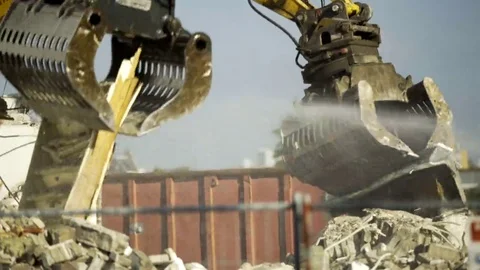 Two arms of excavators working - 4K Stock Footage 69172558