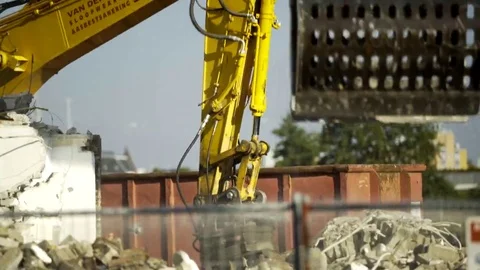 Two arms of excavators working - 4K Video stock 69172893