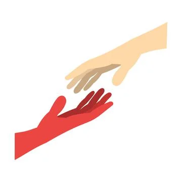 Two arms stretching towards each other icon Stock Illustration