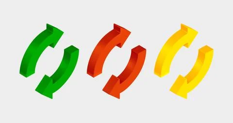 Two arrow in the circle. Update, upgrade, refresh symbol. 3d vector icons i.. Stock Illustration