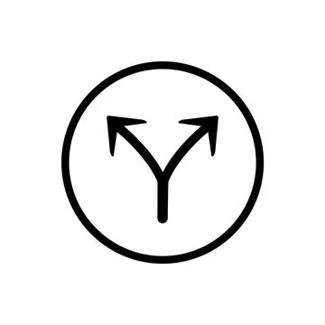 Two arrow double direction option way. Fork path two pathway multi traffic Stock Illustration