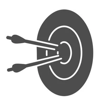 Two arrow hit target solid icon, marketing strategy concept, dart with arrows イラスト素材