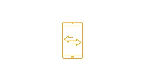 Two arrow icon right and left with smart phone isolated on background Stock Footage 263873450