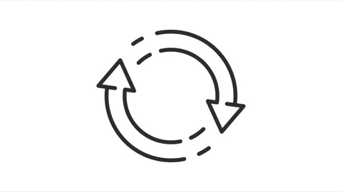 Two arrow spin icon, recycle round, circle refresh or restart Stock Footage 284421789
