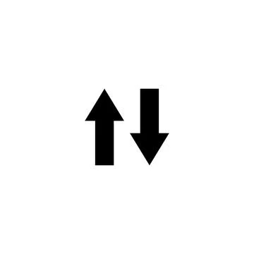 Two Arrows Up and Down, Data Network. Flat Vector Icon illustration. Simple Stock Illustration