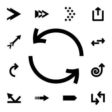 Two arrows around, update flat vector icon in arrows pack Stock Illustration