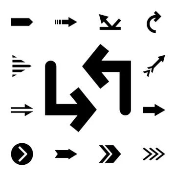 Two arrows around, update flat vector icon in arrows pack Stock Illustration