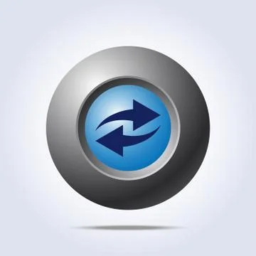 Two arrows on blue button Stock Illustration