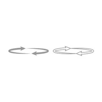 Two arrows on the circle . Angle 360 grey set icon Stock Illustration