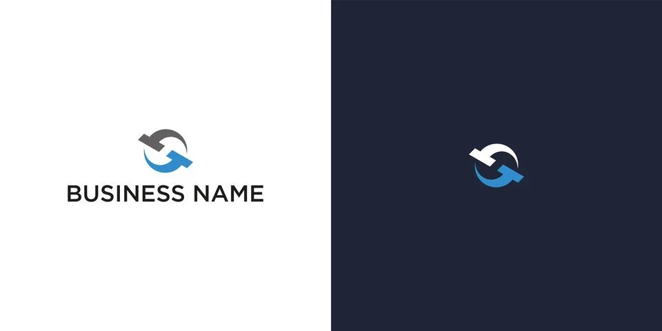 Two arrows in a circle logo Stock Illustration