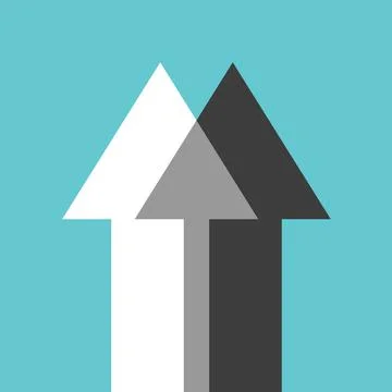 Two arrows creating third Stock Illustration