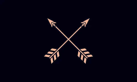 Two arrows in cross shape icon abstract monogram vector logo template Stock Illustration