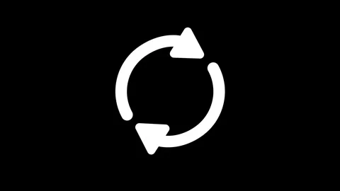 Two arrows cycle recycle, Reload icon animation Isolated on Black Background Stock Footage 320893154