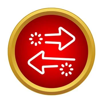 Two arrows exchanging data on a red icon 스톡 일러스트