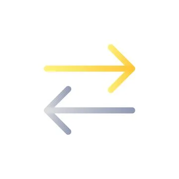 Two arrows flat gradient color ui icon Illustrazione stock