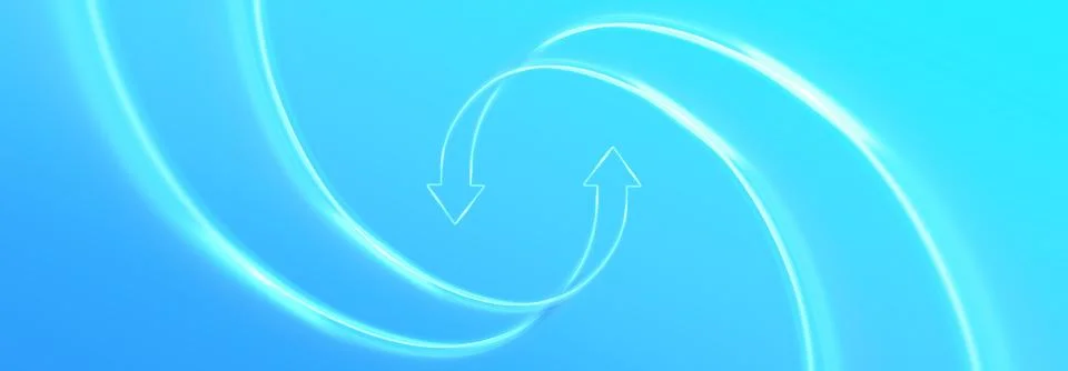 Two arrows go round. Exchange and money transfer. Circulation arrows in motion. 스톡 일러스트