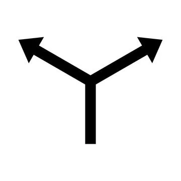 Two arrows icon design in flat style. Separation sign. Stock Illustration