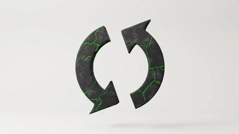 Two arrows icon. Update symbol. Refresh sign. Seamless 4K looping. 3d render Stock-Footage 271323468