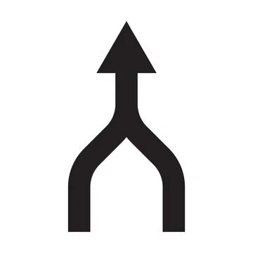 Two arrows merging icon vector  collaboration, partnership, alliance, joining Stock Illustration