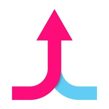 Two arrows merging icon vector collaboration, partnership, alliance, joining Stock-Illustration