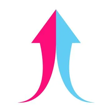 Two arrows merging icon vector  collaboration, partnership, alliance, joining Stock Illustration