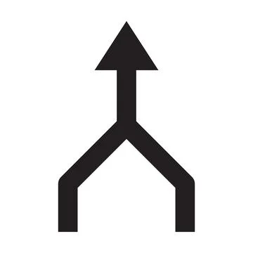 Two arrows merging icon vector  collaboration, partnership, alliance, joining Stock Illustration