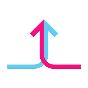 Two arrows merging icon vector  collaboration, partnership, alliance, joining Stock Illustration