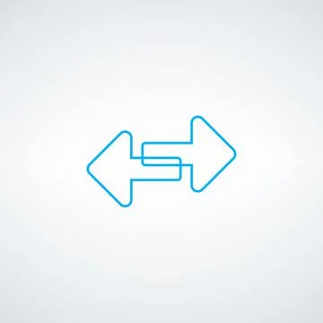 Two arrows in opposite direction in linear style, left-right sign. Stock vect Illustrazione stock