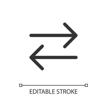 Two arrows pixel perfect linear ui icon Stock Illustration