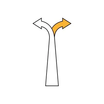 Two arrows pointing in different directions. Choice of path. Stock Illustration