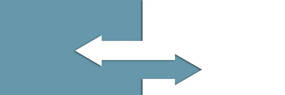 Two arrows pointing in different directions. Template comparison choice con.. Stock Illustration
