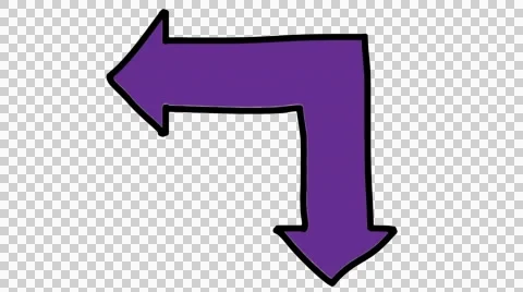 Two Arrows pointing lef and down directions animation with transparent backgroun Stock Footage 44326305