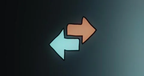 Two arrows pointing in opposite directions Video stock 314854222
