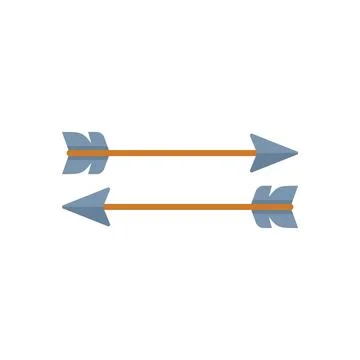 Two arrows pointing in opposite directions on white background Stock Illustration