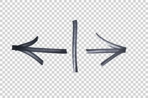 Two arrows pointing to opposite sides drawn with a black marker Stock Illustration
