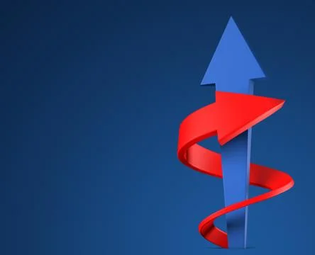 Two arrows on red background Stock-Illustration