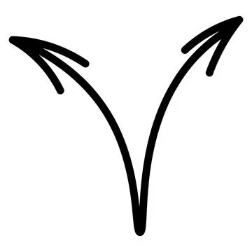 Two arrows. Sketch. Pair of black pointers pointing up. Vector illustration. Stock Illustration