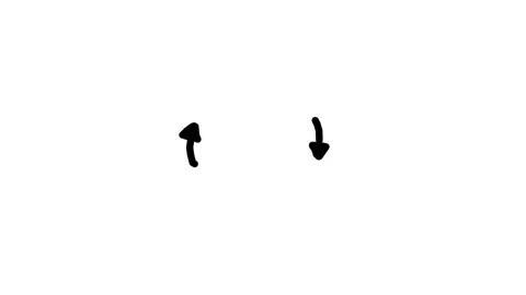 Two arrows spinning around. Hand drawn stop motion animation concept. Stock Footage 146259589
