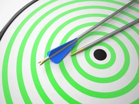 Two arrows on target Stock Illustration
