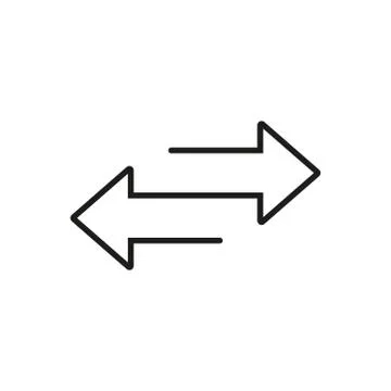Two arrows. Transfer sign. Line design. Vector illustration. Stock Illustration