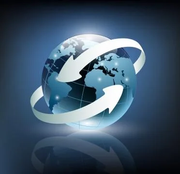Two arrows wrapped around the earth イラスト素材